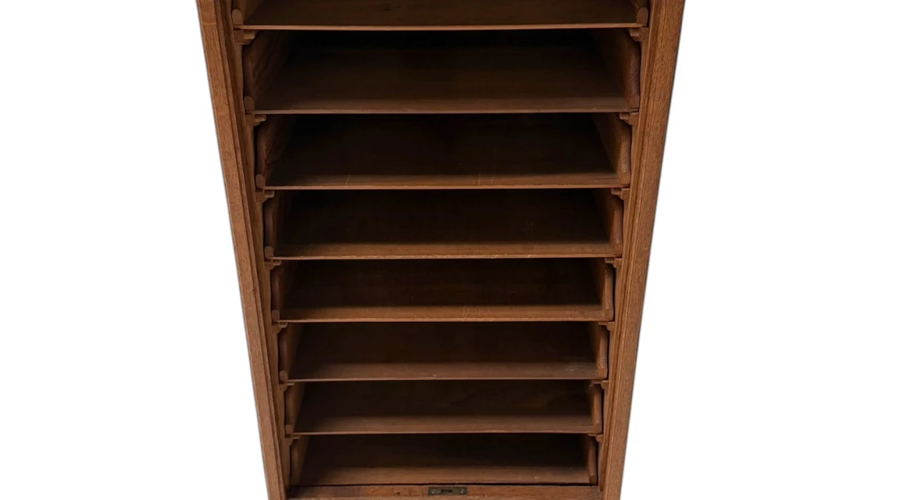 Art Nouveau Filing Cabinet with Tambour Shutter Door, 1900s